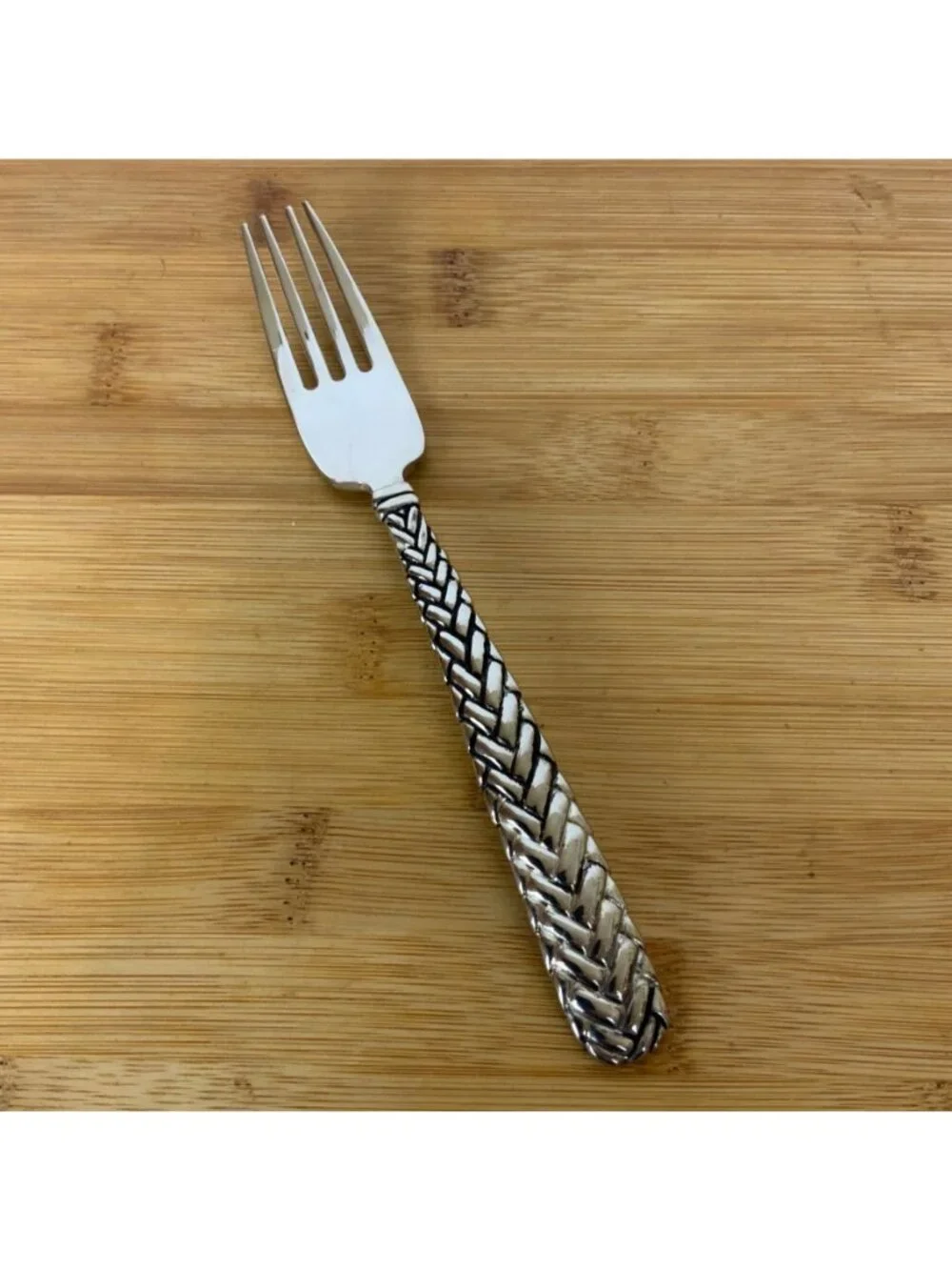 Godinger Weave Silverplate Flatware Lot of 7 Pieces Forks Knives Soup Spoon